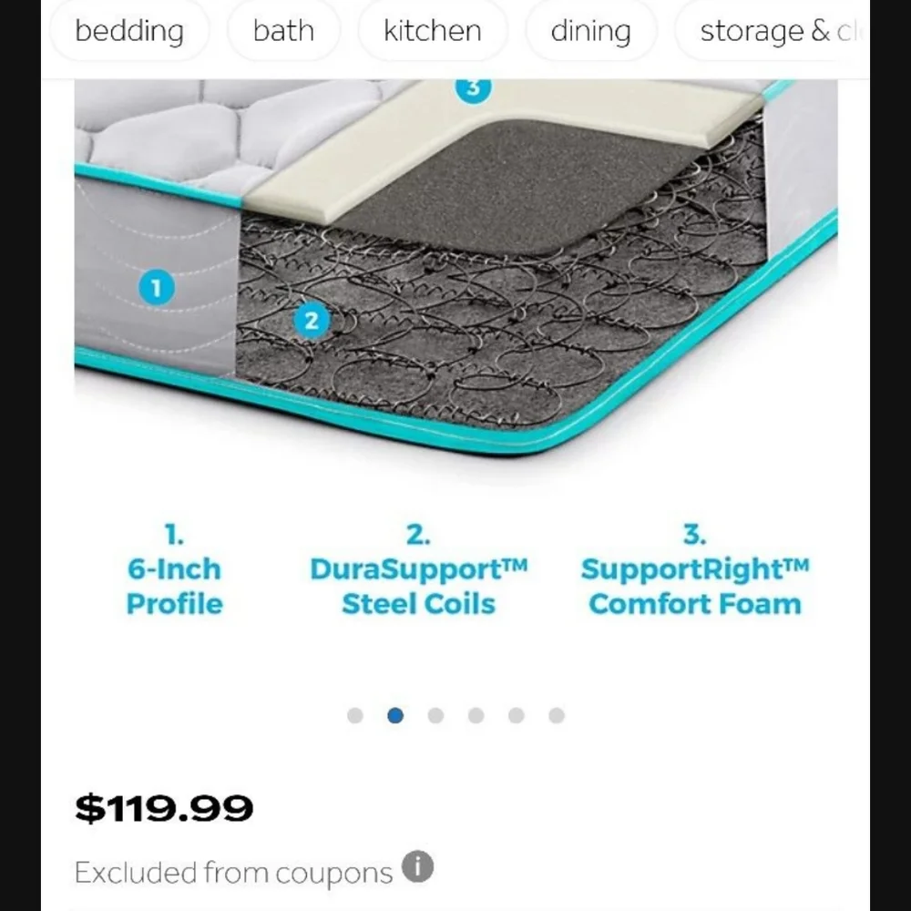 Linenspa 6 Inch Innerspring Twin Mattress with Foam Layer - Firm Feel - CertiPUR